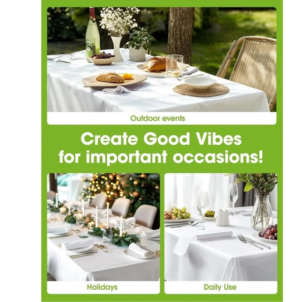Sturdy & Elegant 12-Pack White Table Cloths, 54